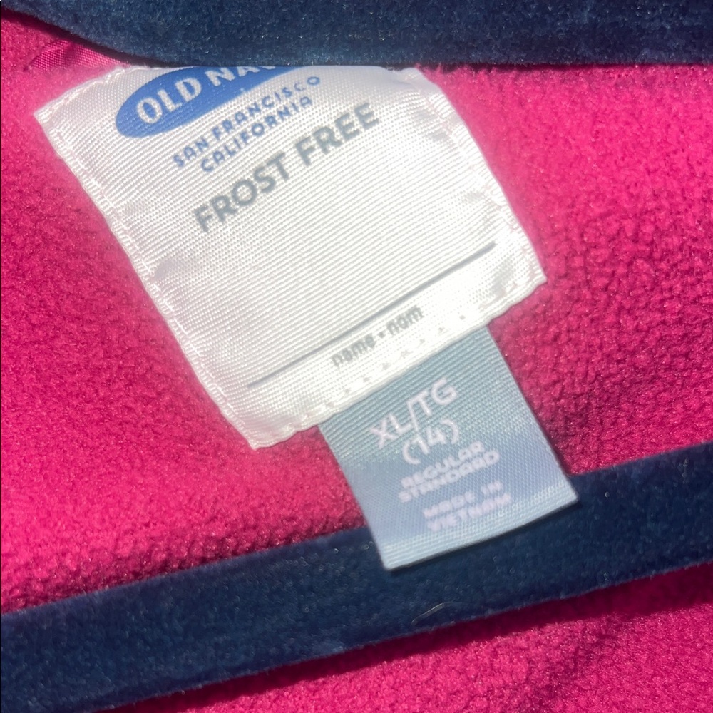 Girls Old Navy Fuchsia Puffer Jacket size 14 - Picture 7 of 8